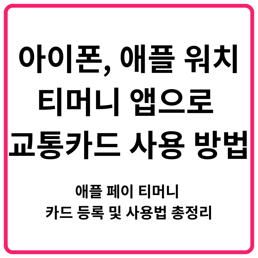 아이폰 애플 워치 티머니 앱으로 교통카드 사용 방법 애플 페이 티머니 카드 등록 및 사용법 총정리