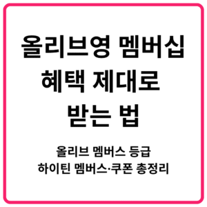 올리브영 멤버십 혜택 제대로 받는 법｜올리브 멤버스 등급·하이틴 멤버스·쿠폰 총정리