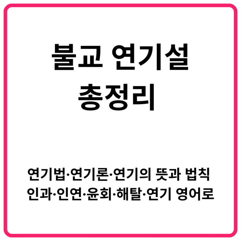 불교 연기설 총정리 연기법·연기론·연기의 뜻과 법칙 인과·인연·윤회·해탈·연기 영어로