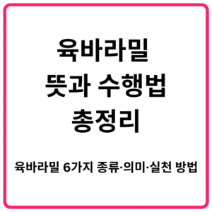 육바라밀 뜻과 수행법 총정리｜육바라밀 6가지 종류·의미·실천 방법 해설