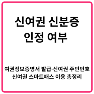 신여권 신분증 인정 여부 여권정보증명서 발급·신여권 주민번호·신여권 스마트패스 이용 총정리