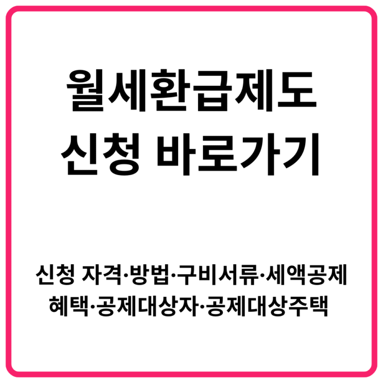 월세환급제도 신청 바로가기 신청 자격·방법·구비서류·세액공제 혜택·공제대상자·공제대상주택 총정리
